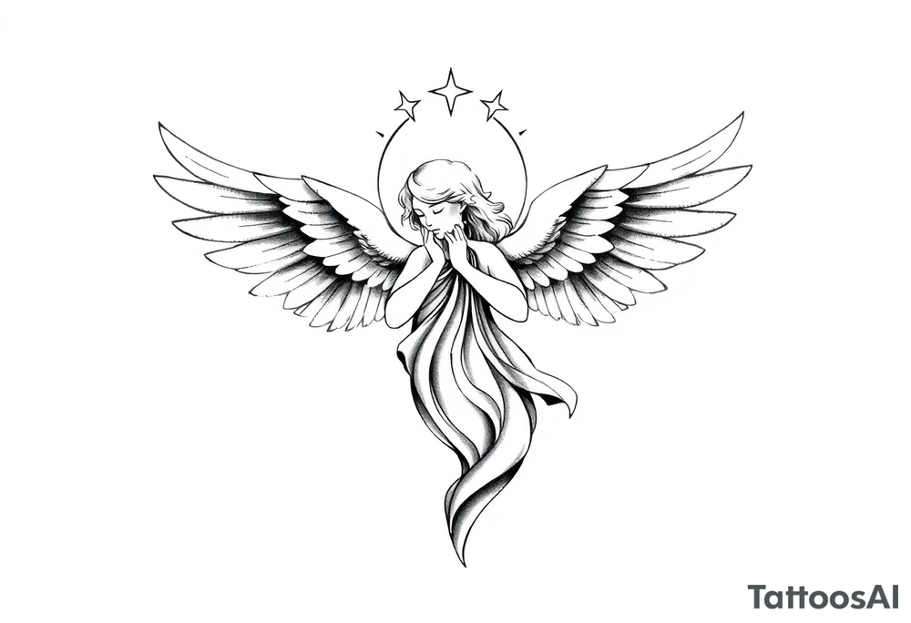Angel in heaven memorial tattoo tattoo idea