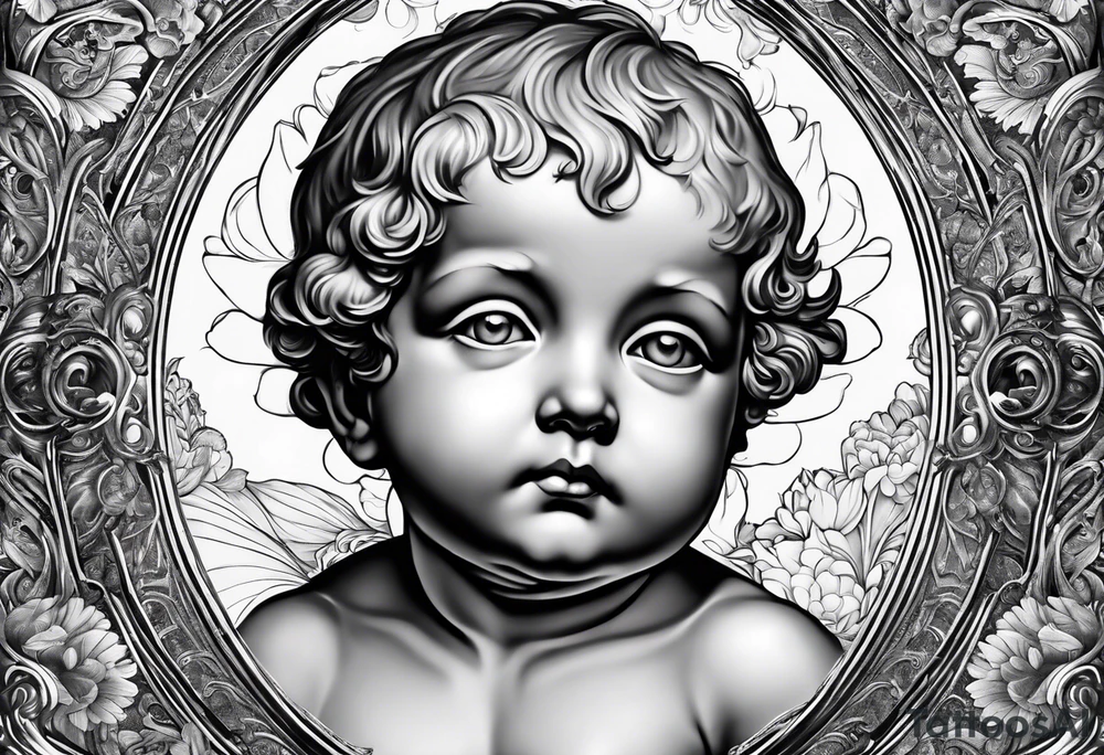 putto, no background tattoo idea