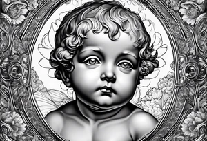 putto, no background tattoo idea