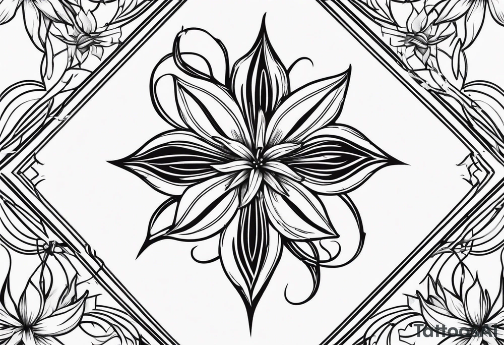 Spider lily with cross tattoo idea