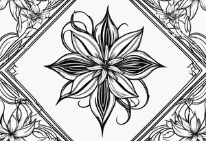 Spider lily with cross tattoo idea