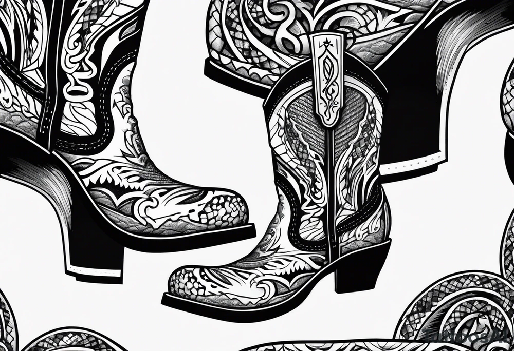 cowboy boot crushing a snake tattoo idea