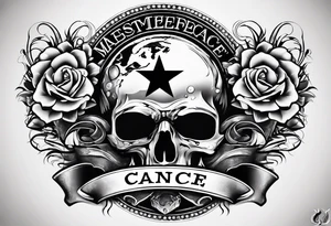 polka trash style tattoo that depicts hope and has lettering that says fuck cancer tattoo idea