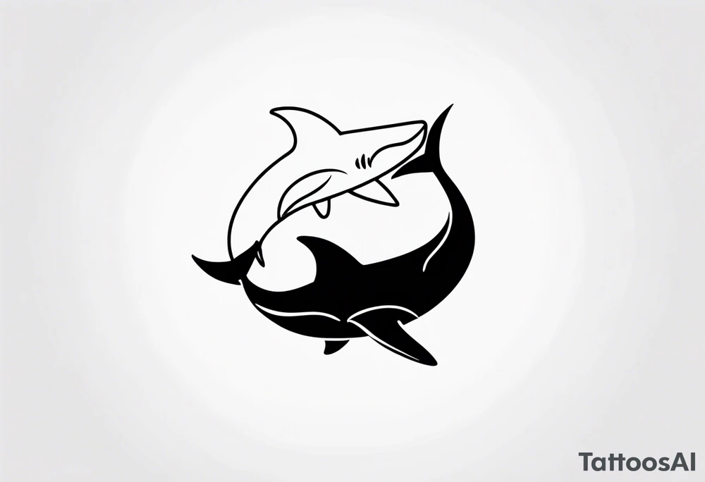 shark yin yang tattoo idea