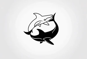 shark yin yang tattoo idea