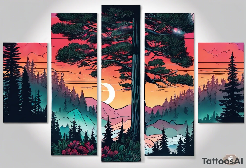 Redwood forest tattoo idea