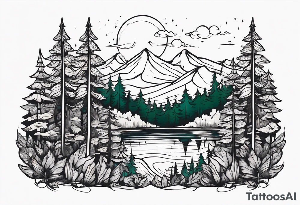 Wild forest for a chest tattoo tattoo idea