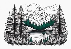Wild forest for a chest tattoo tattoo idea