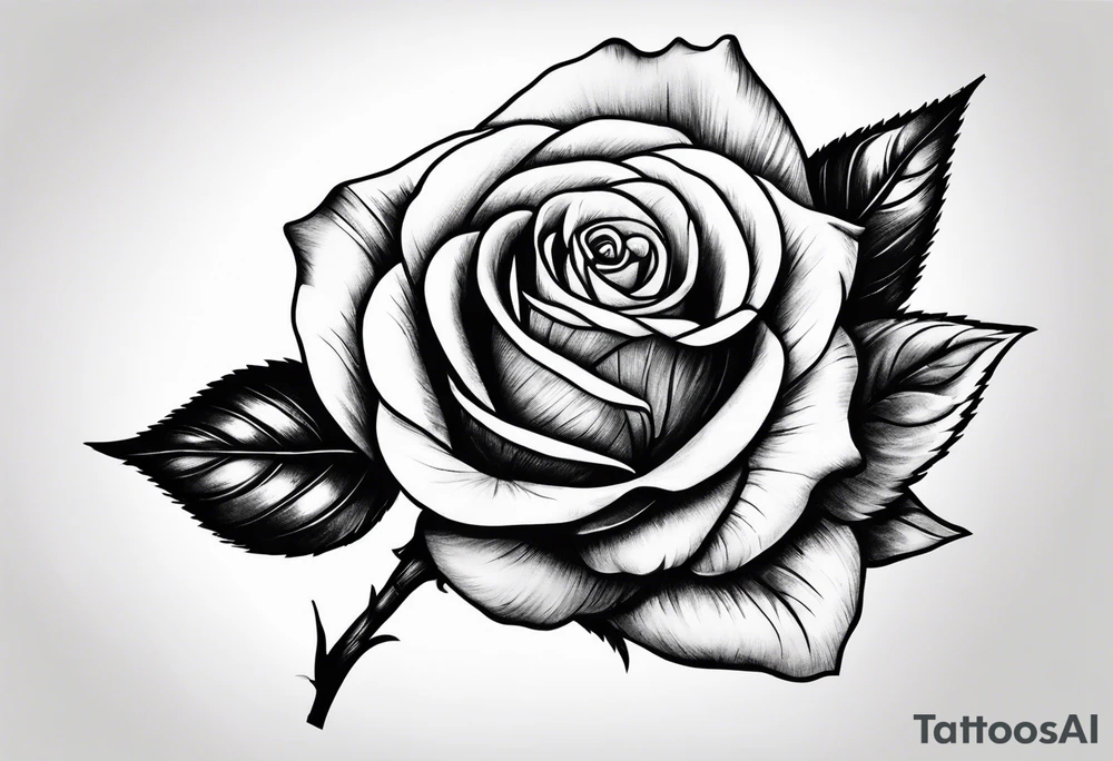 Rose with stem tattoo idea
