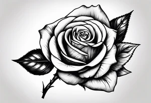 Rose with stem tattoo idea