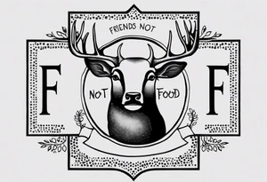 "friends not food"
vegan tattoo tattoo idea