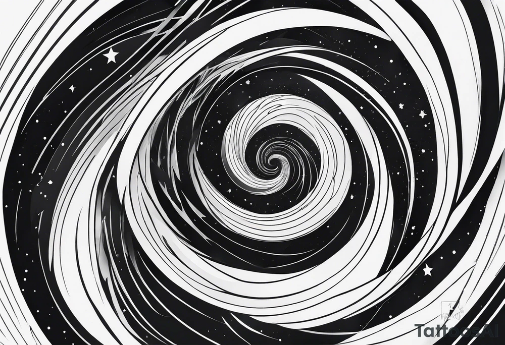 a spiraling black hole tattoo idea