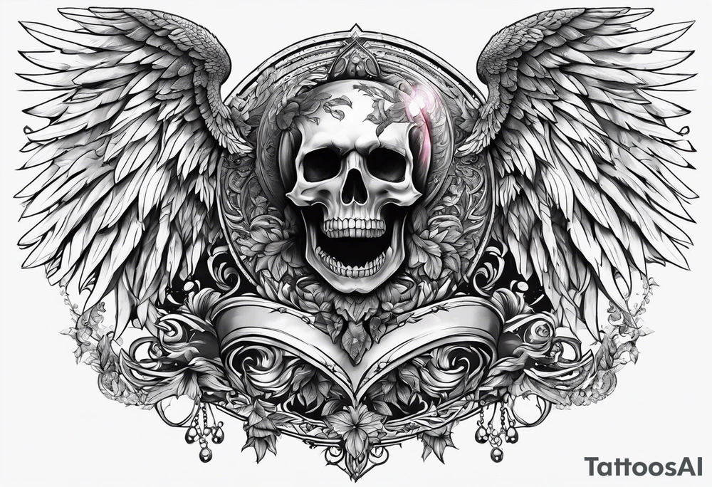 half angel half death tattoo idea