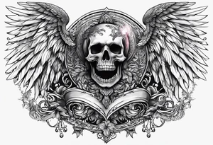 half angel half death tattoo idea