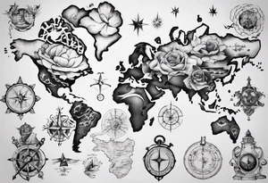 maps full arm tattoo idea