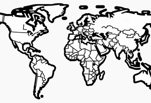 spherical world map breaking glass tattoo idea