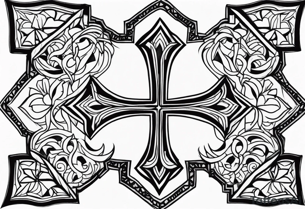christian 
cross and caveman tattoo idea