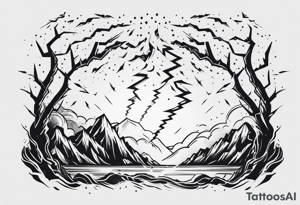 multiple lightning bolts tattoo idea
