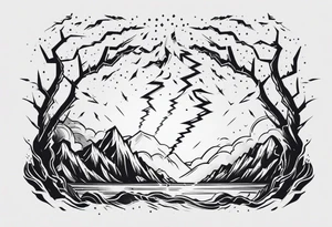 multiple lightning bolts tattoo idea