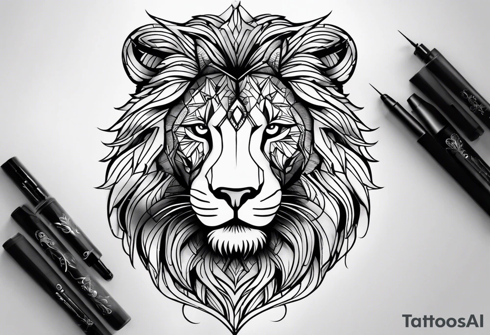 quero uma tatoo no ante braço, com um leão feroz, em baixo eu e minha filha de mão dadas, o nome dela e Aurora, queria algo com essas características tattoo idea