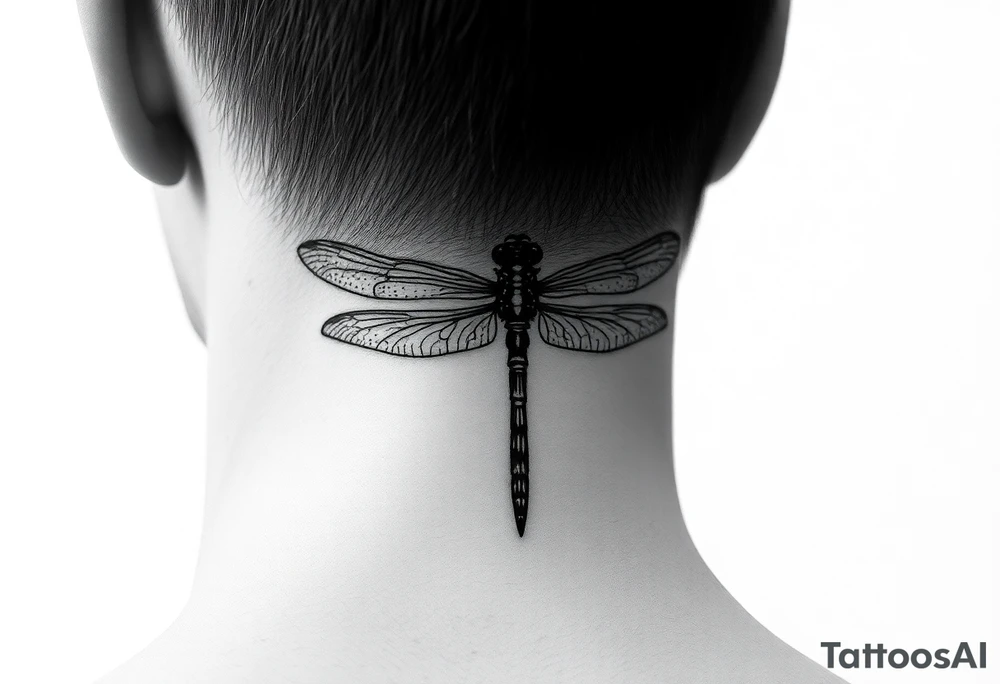 powerful, simple, and amazing dragonfly behind my ear tattoo that represents change, freedom and fresh start tattoo idea
