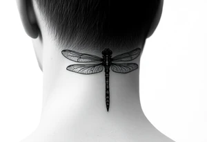 powerful, simple, and amazing dragonfly behind my ear tattoo that represents change, freedom and fresh start tattoo idea
