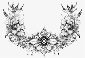 Female tattoo which will wrap around ankle horizontally which is larger in the centre tattoo idea