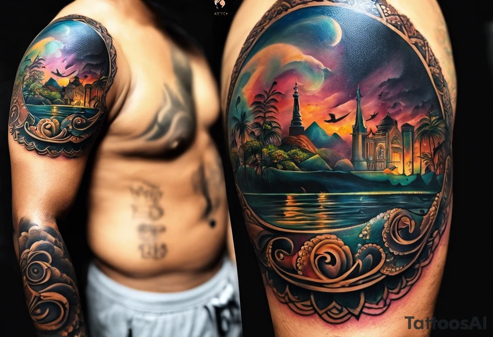 Want to celebrate my life. Came from Sri Lanka to USA. I meet my wife in san Francisco and have two beautiful kids. I want to show love for my wife and kids and how they make me stronger every day. I love water and love life. I also wana Sri Lankan basis tattoo idea tattoo idea