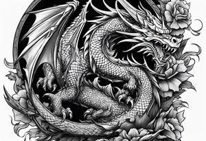 show me a tattoo design where there is a sword and a dragon wrapped around it tattoo idea