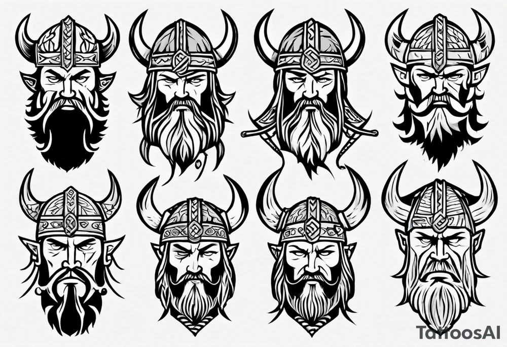 Viking face tattoo idea