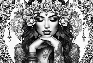 Beautiful woman from death to inner peace and self-love tattoo idea