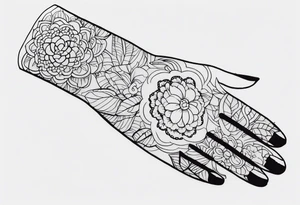 Elbow length lace glove tattoo idea
