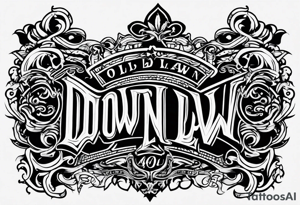 Old English font saying down By Law tattoo idea