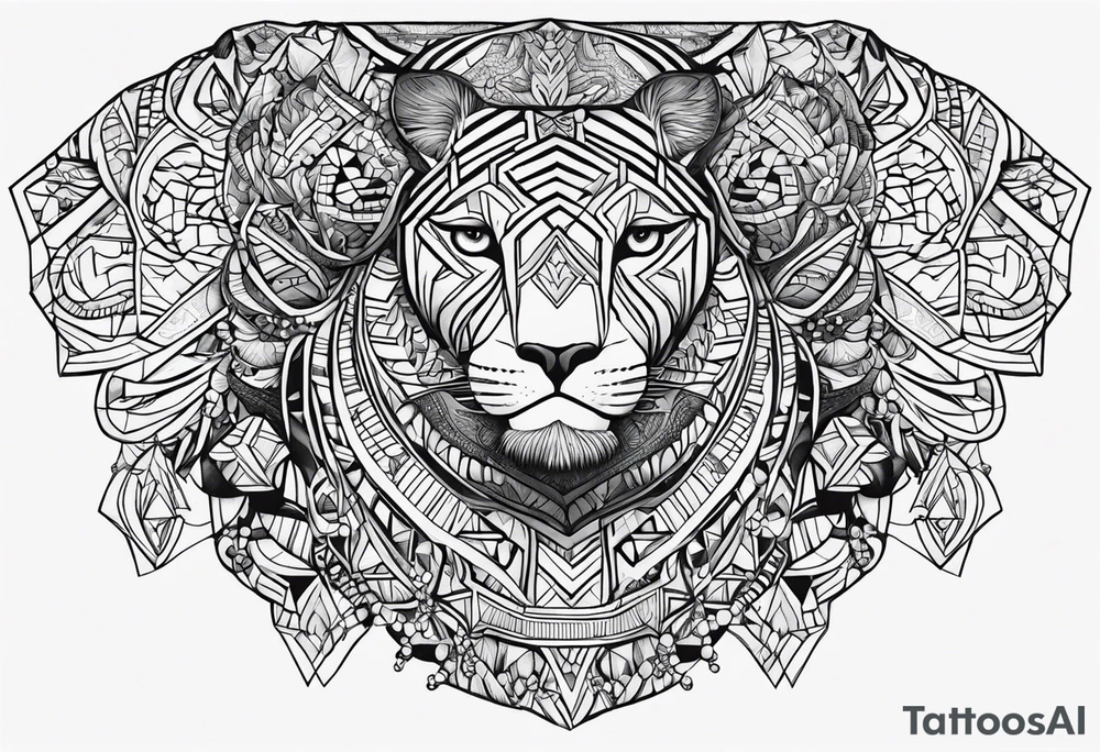 african, cultural, chest tattoo tattoo idea