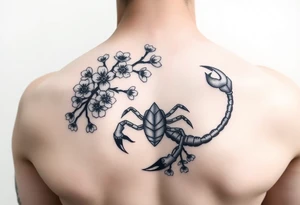 Cherry blossoms constellation scorpio and cancer tattoo idea