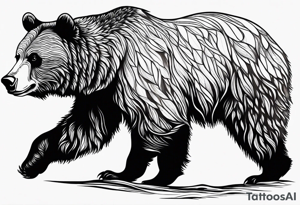Climbing grizzly bear tattoo tattoo idea