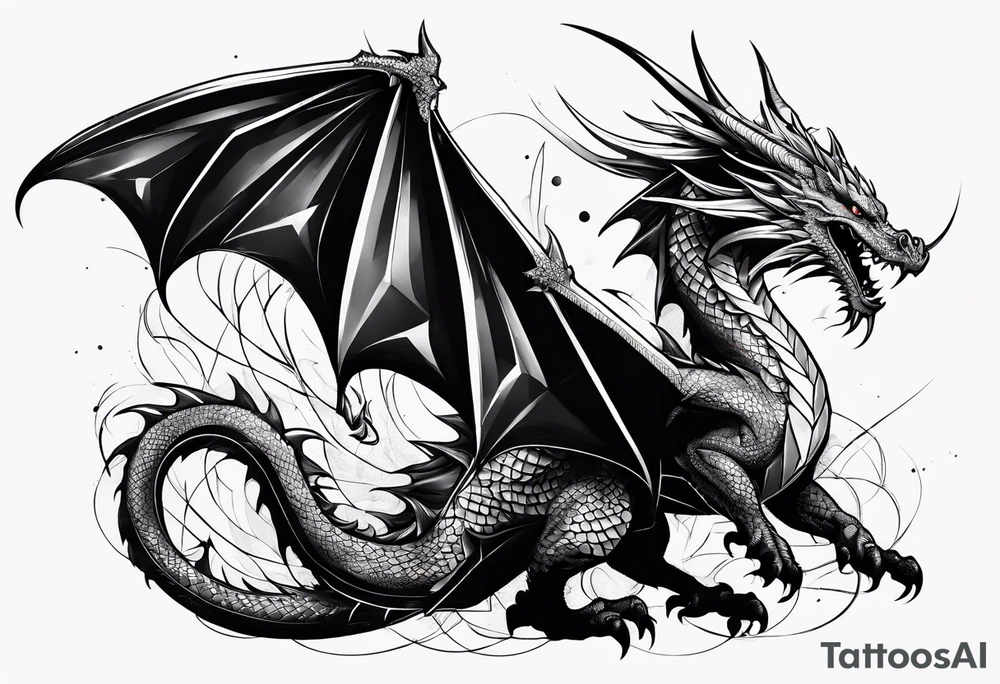Dragon explosion tattoo idea