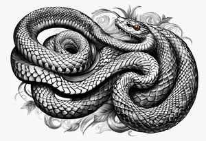 Madusa sleeve snake body tattoo idea