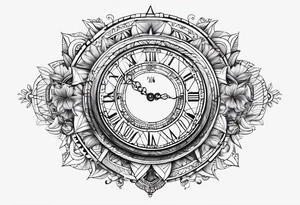 Multiple Children’s name, multiple time piece, date of birth, tattoo design tattoo idea
