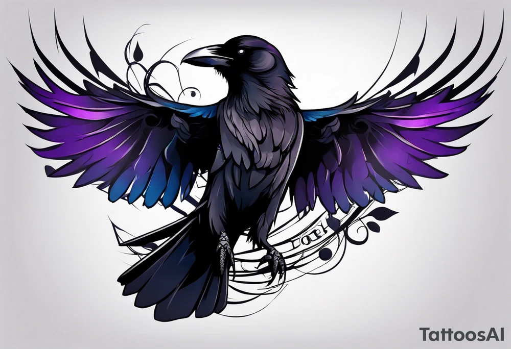 small raven tattoo idea