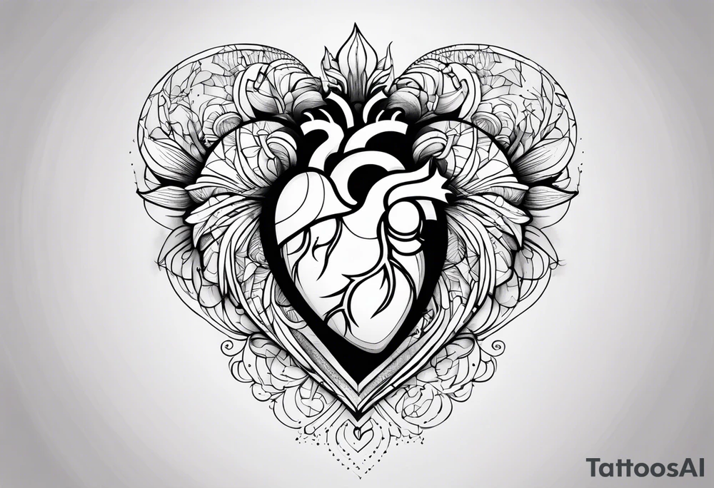 mind over heart tattoo idea