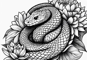 Snake and dahlia tattoo idea