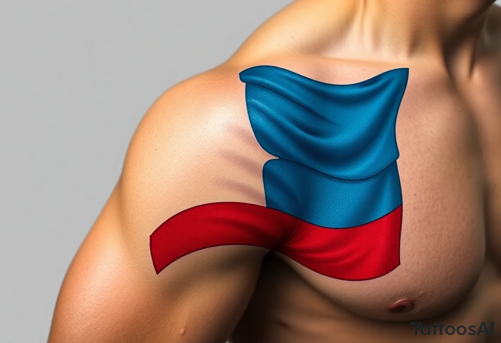 A waving Czech flag with realistic fabric texture, its red, white, and blue colors appearing vibrant and dynamic. tattoo idea