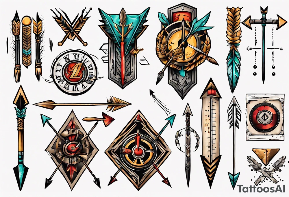 arrow and roman numerals tattoo idea