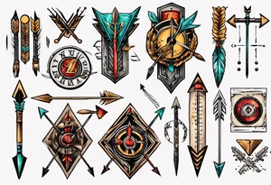 arrow and roman numerals tattoo idea