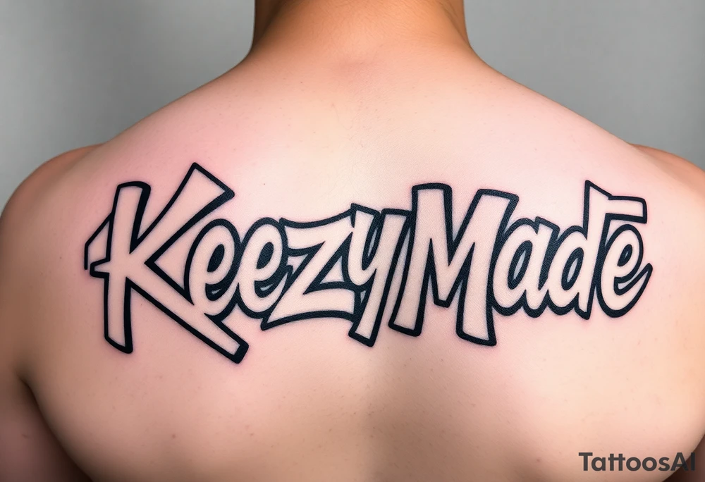 Negative Graffiti spray paint style bubble lettering as one  (KeezY MadE) tattoo idea