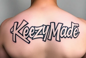Negative Graffiti spray paint style bubble lettering as one  (KeezY MadE) tattoo idea