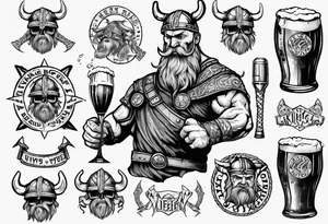 Viking drinking a beer tattoo idea