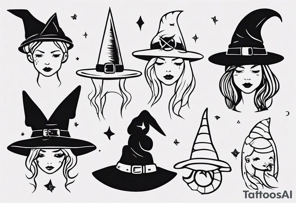 Cute witch hat tattoo idea