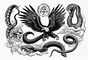 The snake is fighting with an eagle tattoo idea
